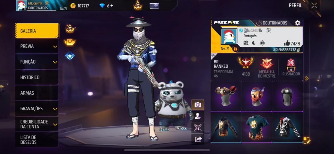 Print de conta gemada Free Fire 3